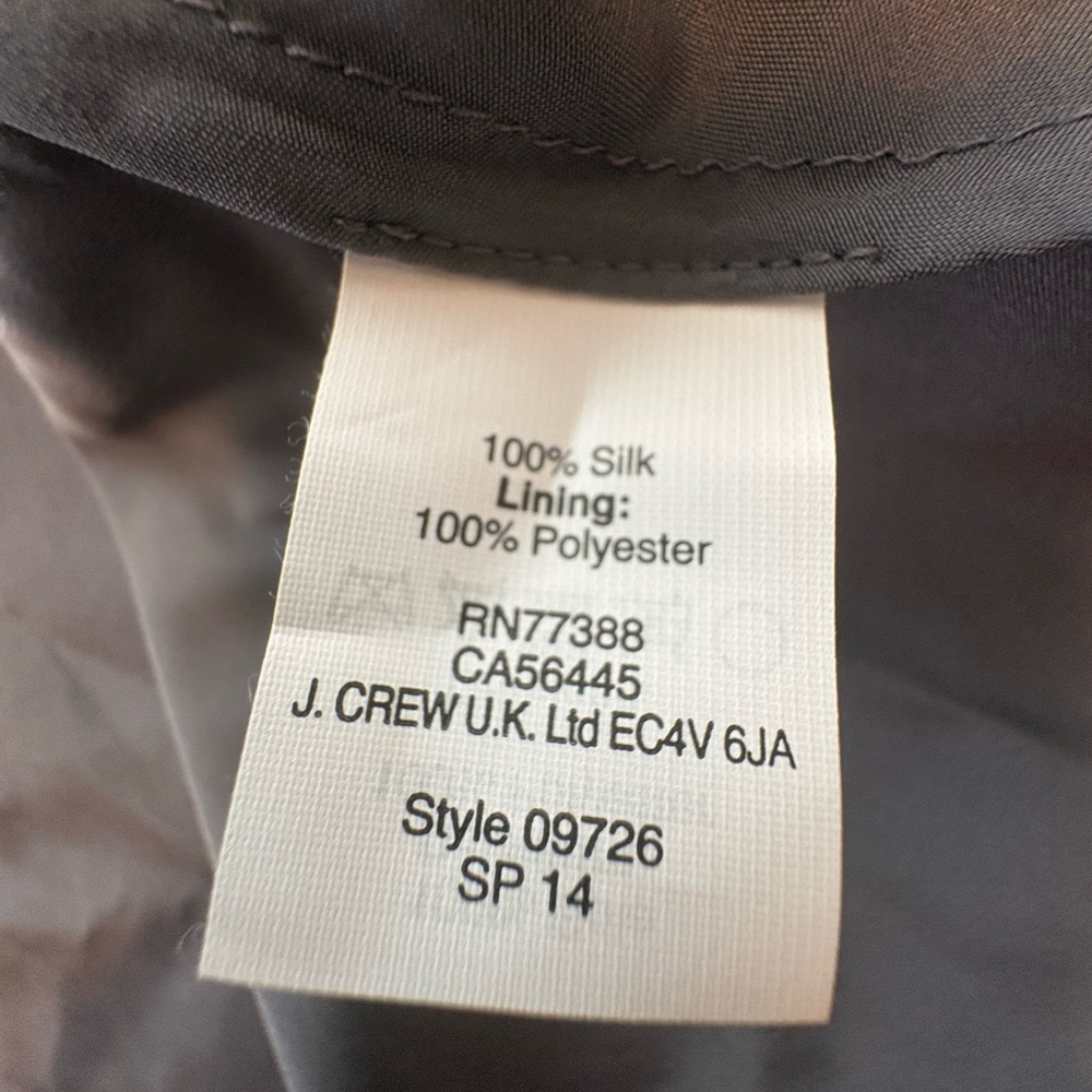 J. Crew Clara Silk Chiffon Coctail Party Dinner Dress in Gray - Picture 6 of 10